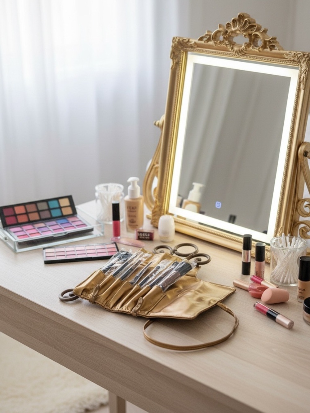 Gold Makeup 7 Brushes Set(3 sets)black,gold and bronze.
